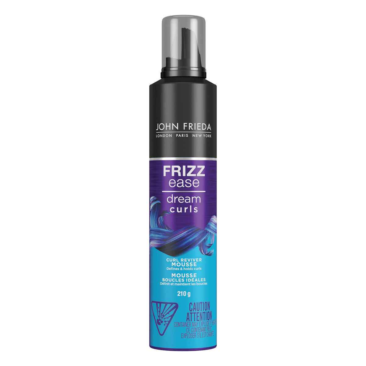 John Frieda Frizz Ease Dream Curls Curl Reviver Mousse for Controlled Soft Curls | Defines and Holds Curls | Curl Enhancing Technology | Rosehip Oil | Frizz Free Curls | Define, Shape, and Hold Curls (210 G)