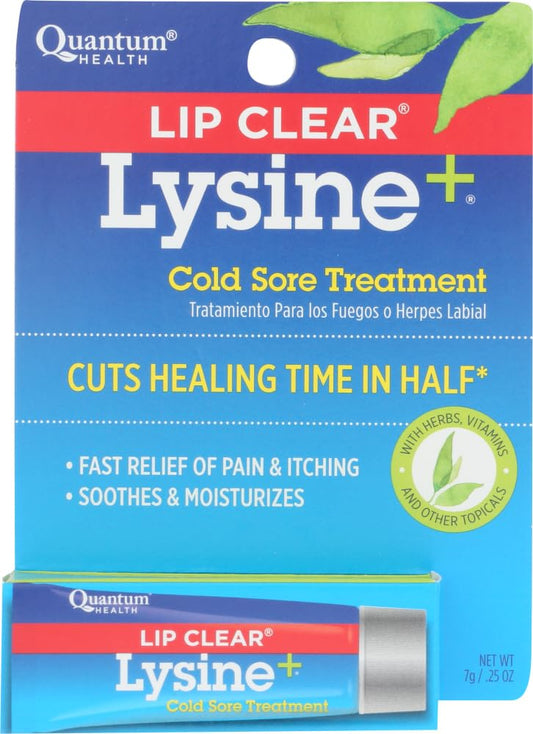 Pack of 2 x Quantum Lipclear Lysine and Cold Sore Treatment All Natural Ointment - 0.25 oz