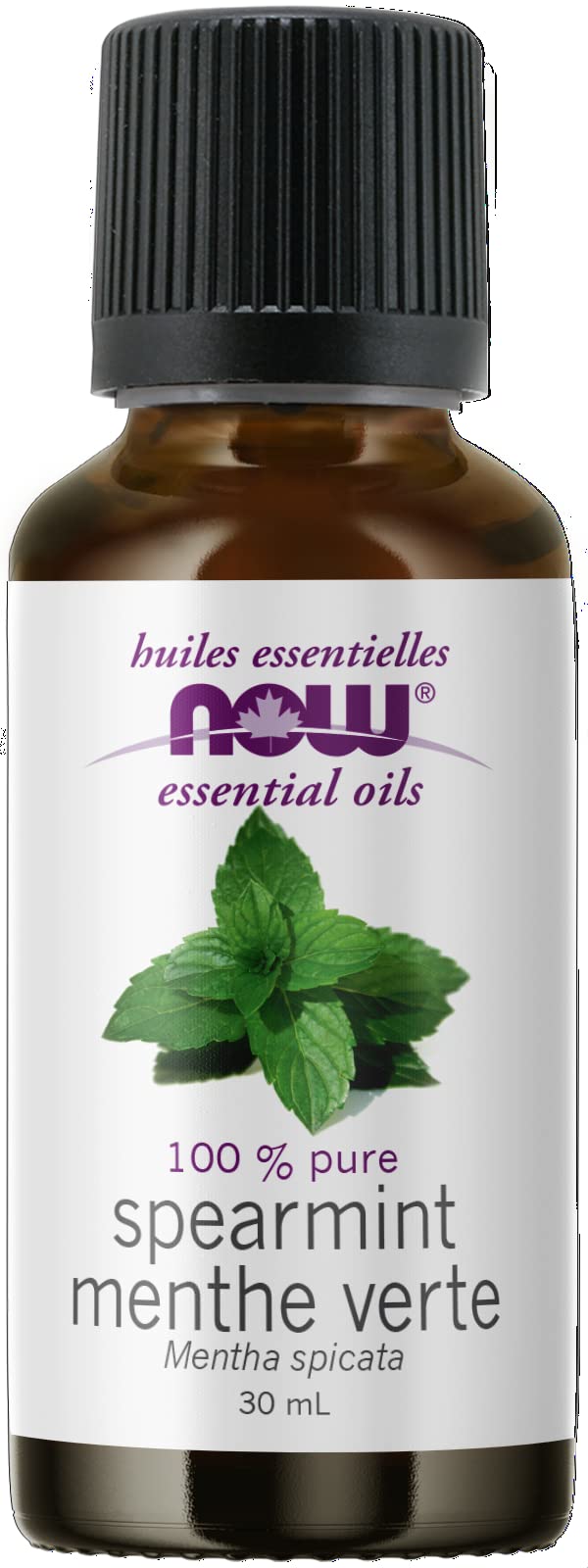 NOW Essential Oils, Spearmint Oil, Stimulating Aromatherapy Scent, Steam Distilled, 100% Pure, Vegan, Child Resistant Cap, 30mL