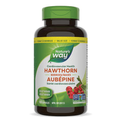 Nature's Way Hawthorn Berries – Cardiovascular Health Support – Heart Health - Premium Herbal Supplement - 180 Vegetarian Capsules, Value Size