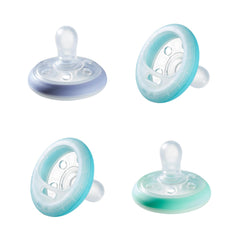 Tommee Tippee Breast-Like Pacifier Night, Glow in the Dark, Skin-Like Texture, Symmetrical Design, BPA-Free, 6-18 months, Pack of 4 Pacifiers