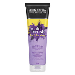 John Frieda Violet Crush Purple Conditioner for Brass Repair of Natural, Colour-Treated, and Bleached Blonde Hair | Neutralizes Brassiness and Yellow tones | Cool tone blonde | Purple Pigments (250 mL)