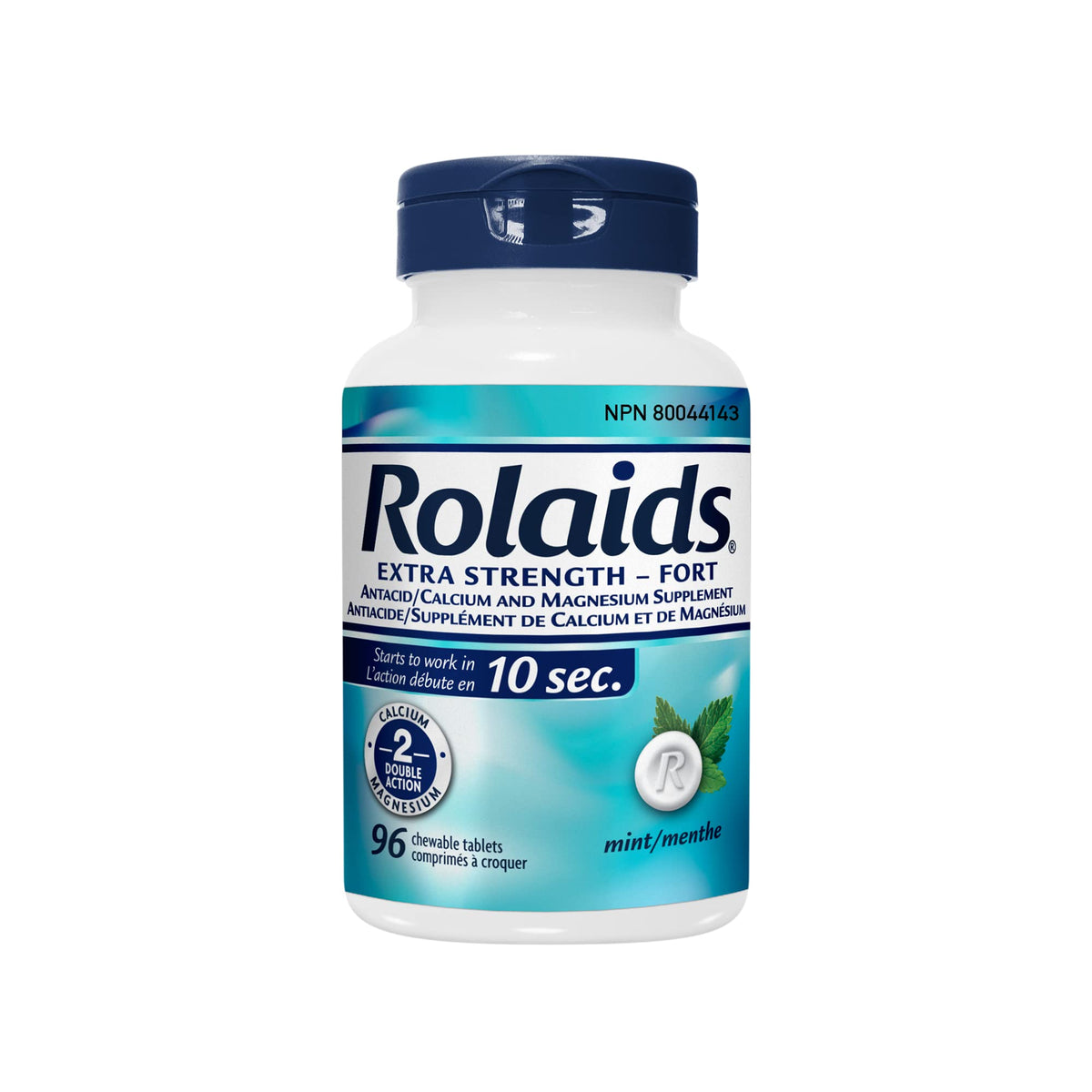 Rolaids Extra Strength Antacid, Mint Flavoured, Fast Heartburn Relief, 96 Count