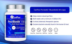 CanPrev Pro-Biotik 15B | 60 V-Caps I Helps Restore Natural Gut Flora