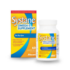 Systane Omega-3 Supplement for Dry Eyes, Eye Supplement for Adults, Tear Film Support, Tear film Support, Ocular Supplement for Dry Eyes - 60 Liquid Gels