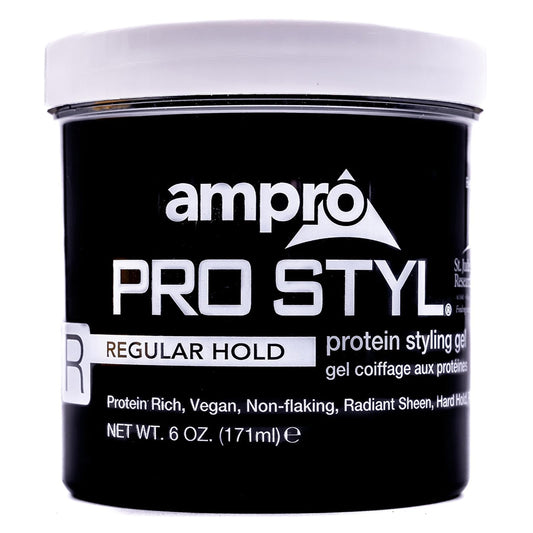 Ampro Pro Styl Styling Gel - Protects and Strengthens Your Strands - Non-Flaking, Alcohol Free, Vegan Formula - Flexible, Touchable Hold for All Hair Textures - Regular - 172 g