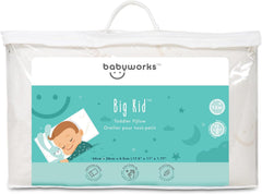 Baby Works - Toddler Pillow With Pillowcase, Soft & Supportive Memory Foam, Chiropractor Recommended, Removable & Machine Washable Cover - 44x28 cm