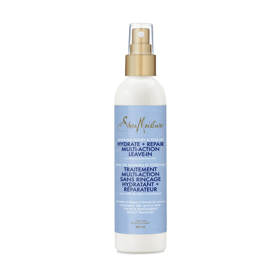 Shea Moisture Hydrate + Repair Multi-Action Leave-In Hair Treatment for extremely dry, brittle hair Manuka Honey & Yogurt colour safe leave-in conditioner 237 ml