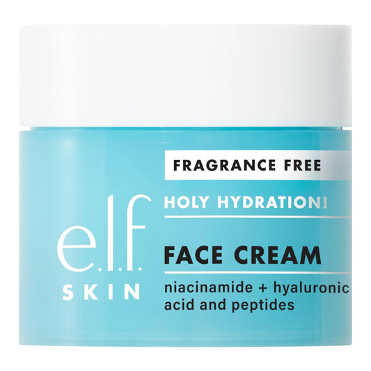 e.l.f. Holy Hydration! Face Cream - Fragrance Free, Moisturizes & Softens Skin, Quick-Absorbing & Ultra-Hydrating, 1.8 Oz (50g)