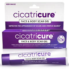 Cicatricure Face & Body Advanced Scar Gel, Scar Treatment for Old & New Scars, Fades Stretch Marks Away, Surgical Scars, Injuries, Burns and Acne Scar Treatment, For Adults & Kids, 1 oz (28g), 1-Pack