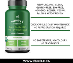 Pure-le Organic Prebiotic + Probiotic 60ct