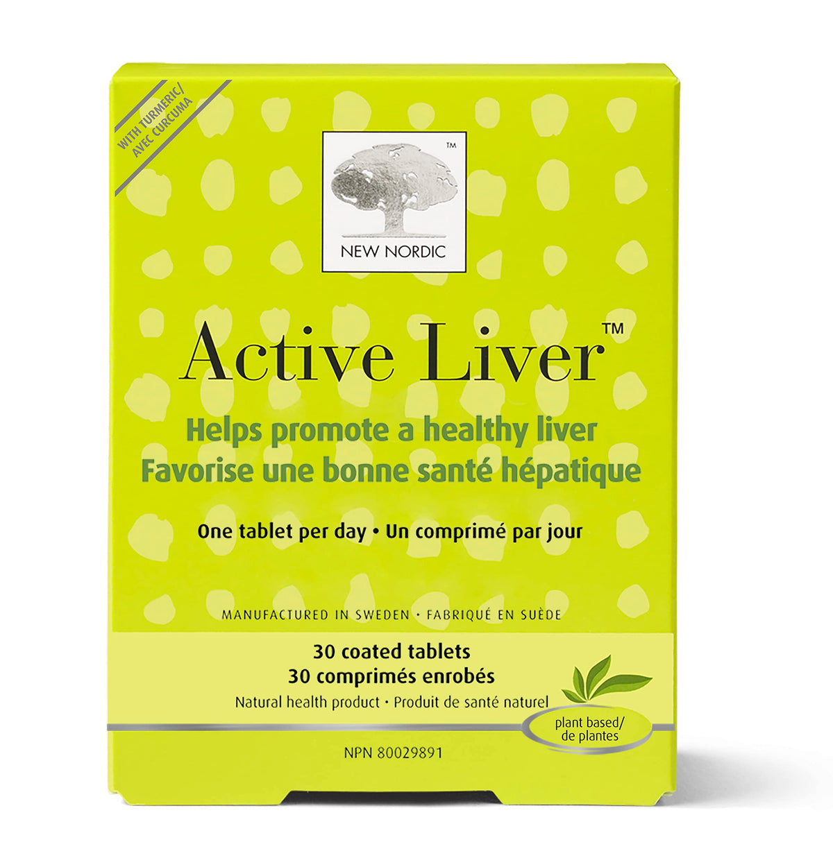 New Nordic Active Liver - Herbal Supplement for Liver Detox Support - Contains Milk Thistle, Globe Artichoke & Turmeric - Non-GMO, Dairy-Free & Gluten-Free - 30 Vegan Tablets