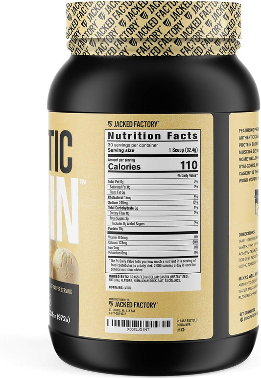 Jacked Factory Authentic Casein - Vanilla 30 servings