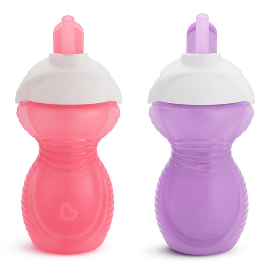 Munchkin Click Lock Bite Proof Sippy Cup, 9 Ounce, 2pk, Blue/Purple