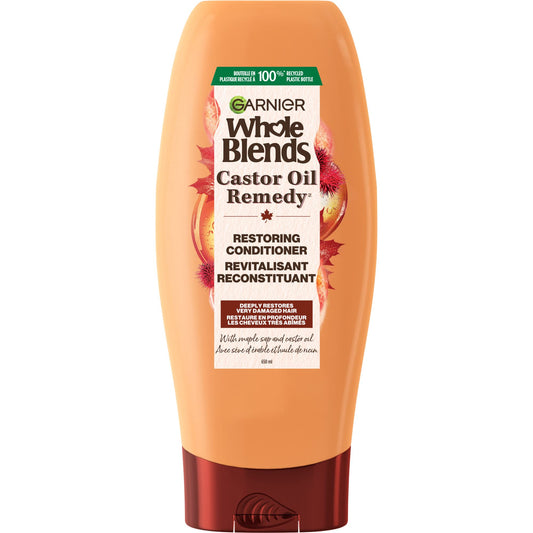 Garnier Whole Blends Castor Oil Repair Conditioner With Castor Oil And Maple Sap, Revitalizing & Fortifying Hair Care, 650 ml