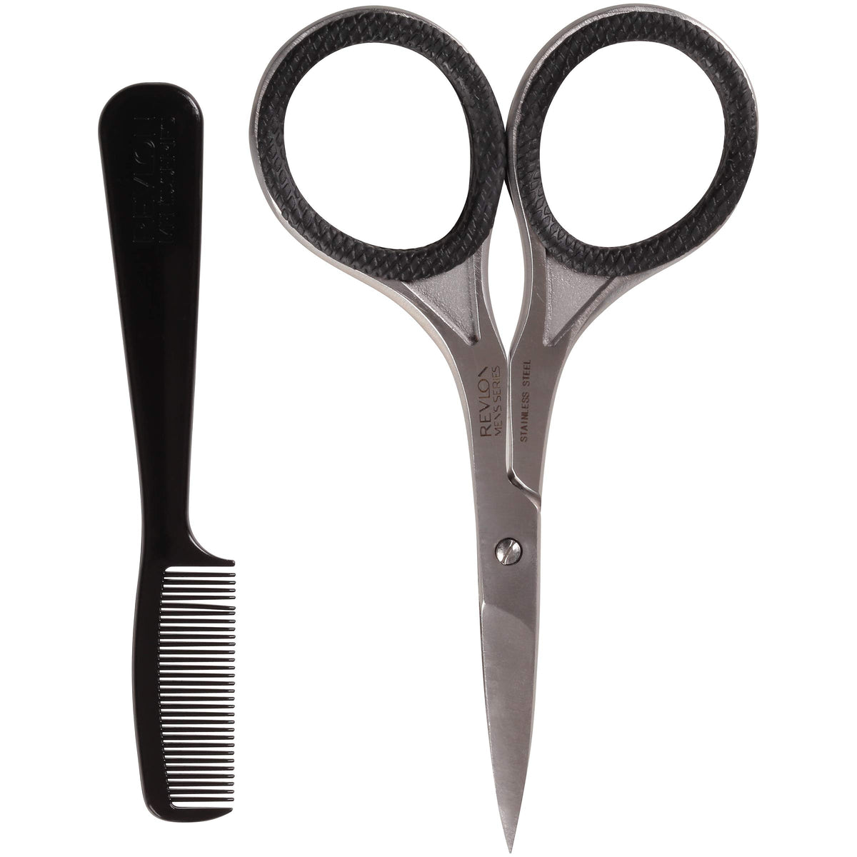 Revlon Men's Series Facial Hair Kit, includes Scissors and Comb for Trimming and Styling, Made with Stainless Steel