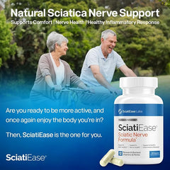 SciatiEase Sciatic Nerve Health Support Supplement - Nerve Support Formula with AlphaPalm, Pea, Vitamin B Complex, Alpha Lipoic Acid 300mg - 120 Capsules