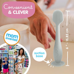 Baby Bum Brush, Original Diaper Rash Cream Applicator, Soft Flexible Silicone Brush, Unique Gift for boy girl [Gray]