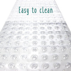 Baby Works Total Tub Bath Mat - Extra-Long 100cm x 40cm (39.4" x 15.7"), Non-Slip, 200 Suction Cups for Maximum Safety - Clear