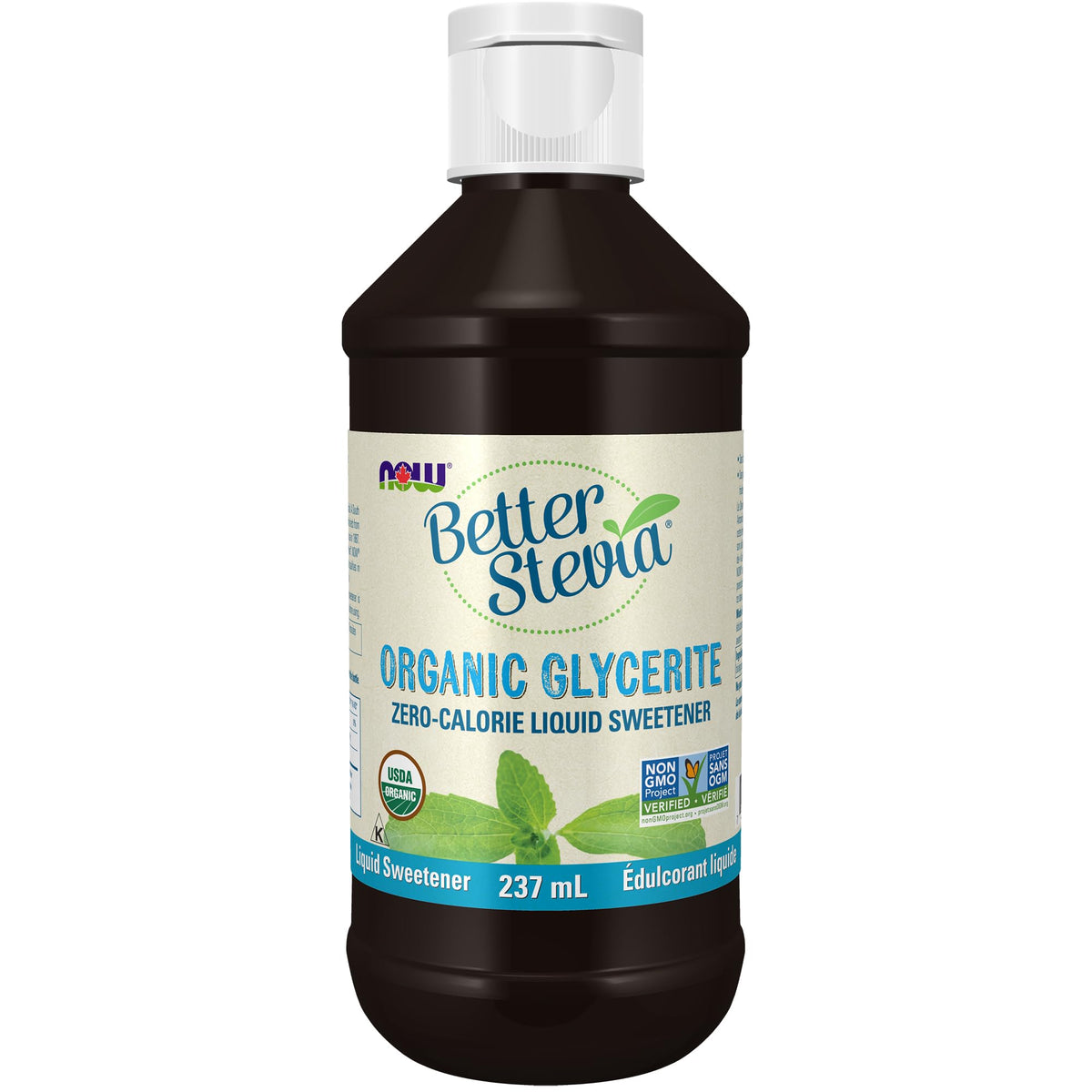 NOW Foods BetterStevia Organic Glycerite Zero-Calorie Liquid Sweetener Keto Friendly, Suitable for Diabetics, No Erythritol, 237ml