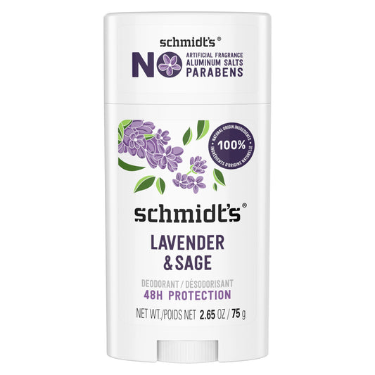 Schmidt's Lavender & Sage 48h Aluminum-Free Deodorant with 100% Natural Origin Ingredients 75 g