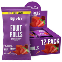 Kiss My Keto Fruit Roll Ups Strawberry - 12x21g