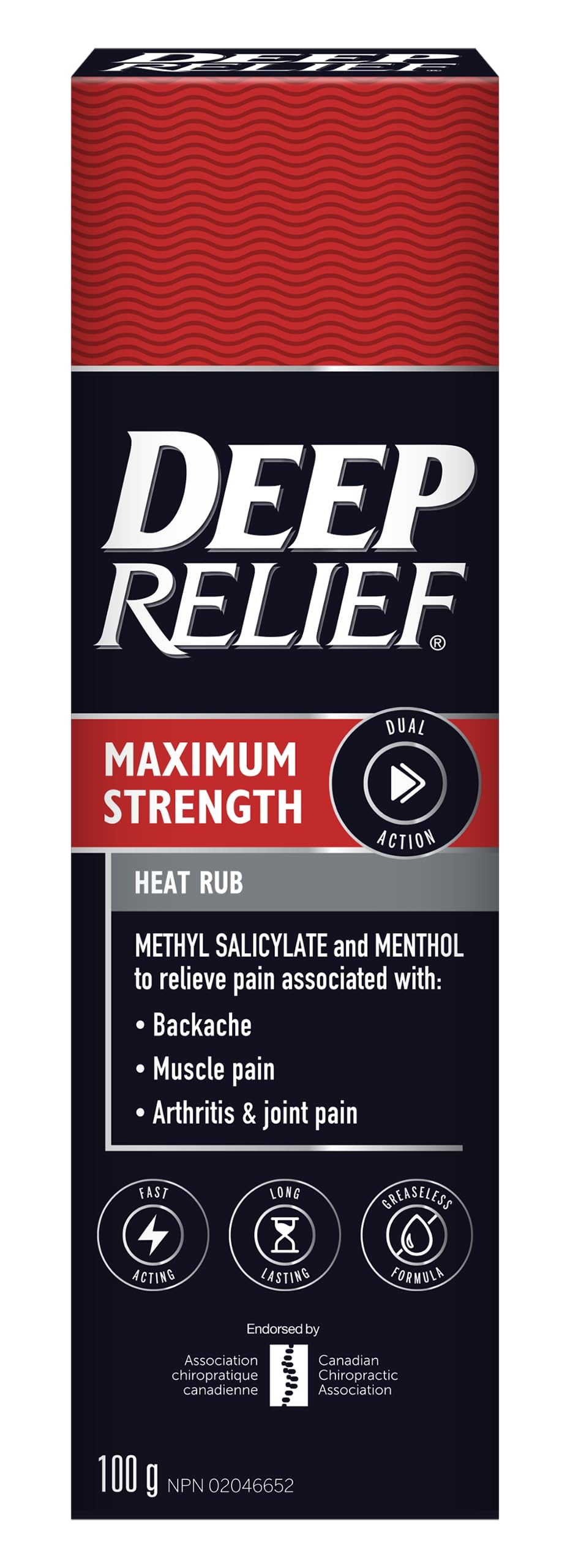 Deep Relief Maximum Strength Heat Pain Relief Rub, Relieve Sore Muscles and Joints, 100g, (Pack of 1)