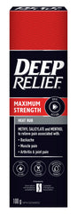 Deep Relief Maximum Strength Heat Pain Relief Rub, Relieve Sore Muscles and Joints, 100g, (Pack of 1)