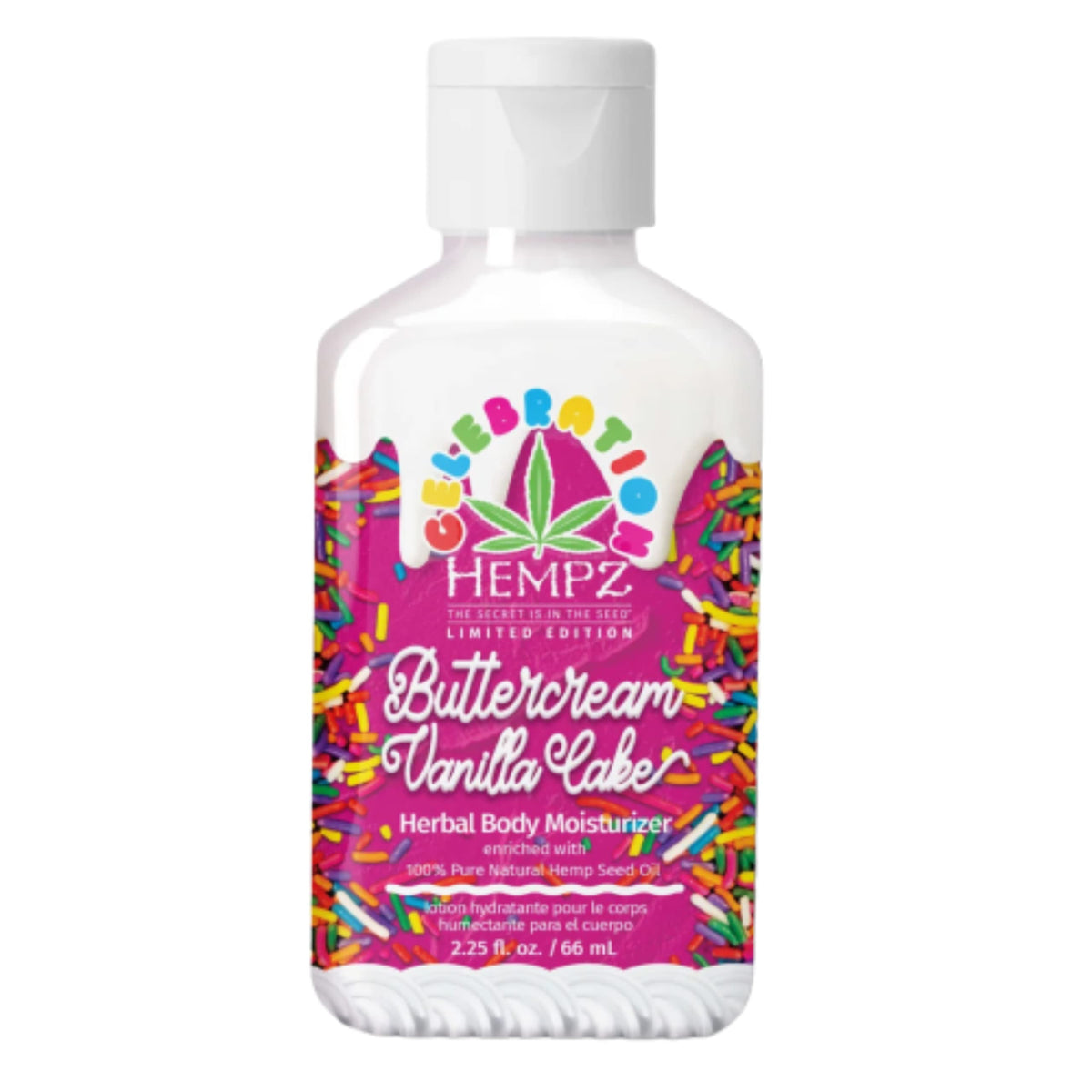 HEMPZ Body Lotion - Buttercream Cake Limited Edition Mini Daily Moisturizing Cream, Shea Butter, Agave, Rice & Oat Hand Cream - Skin Care Products, Hemp Seed Oil - Travel Size 2.25 Fl Oz