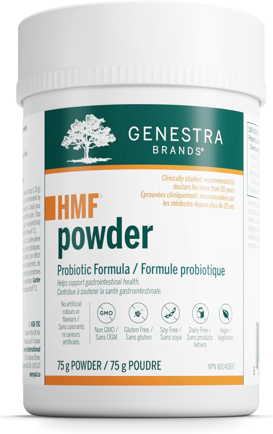 Genestra Brands - HMF Powder - Probiotic Formula - Supports Gastrointestinal Health in Adults and Children - 75 Grams Powder