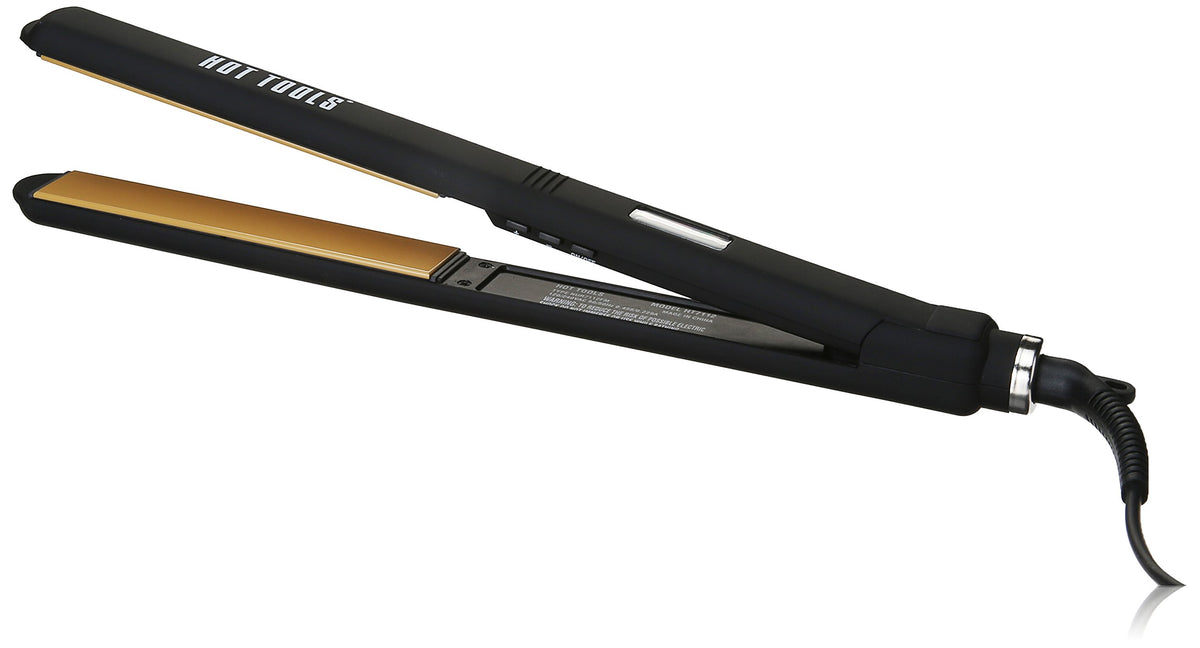 Hot Tools Nano Ceramic Digital Flat Iron with Extra-Long Plates, 1"