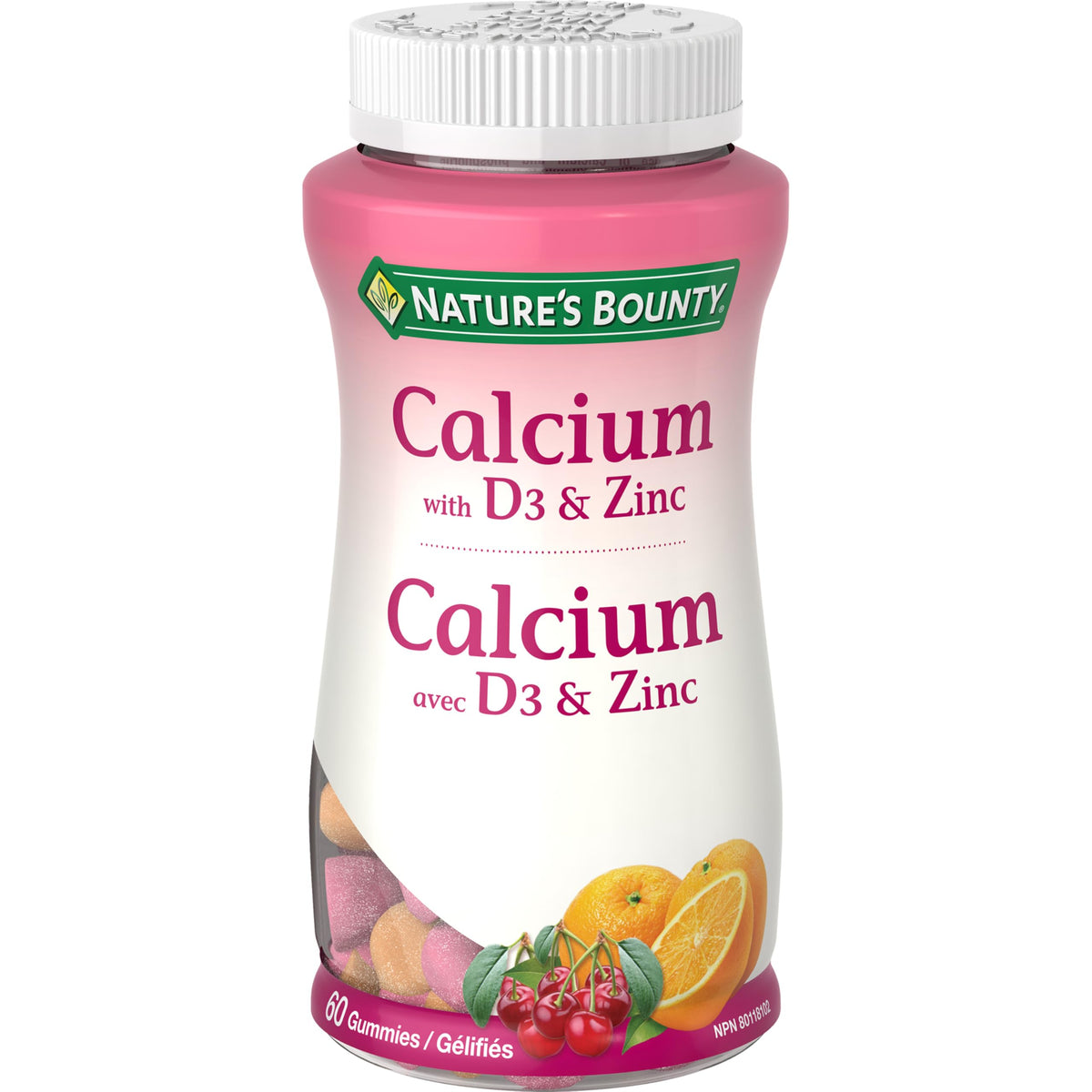 NATURE'S BOUNTY Calcium With D3 & Zinc, Helps Absorption Of Calcium & Phosphorus, May Help to Reduce Osteoporosis Risk, Aids Development Of Bones & Teeth, Helps to Support Immune Function, Gummies, 300 g