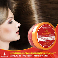 Arvazallia Hydrating Argan Oil Hair Mask and Deep Conditioner for Dry or Damaged Hair - 8.45 Oz