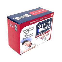 Breathe Right Extra Strength Tan Strips Reduces Snoring-Free Nasal Strips for Nasal Congestion Relief-72 Count