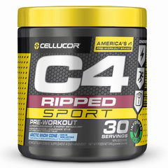 C4 Ripped Sport Pre Workout Powder Arctic Snow Cone, Informed-Choice Certified, Preworkout Energy Supplement for Men & Women, 246 g (Pack of 1)