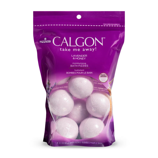 Calgon Take Me Away! Lavender & Honey Moisturizing Bath Soak Fizzies Bombs 8-2.1 Oz Balls