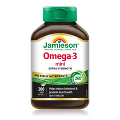 Jamieson No Fishy Aftertaste Extra Strength Omega-3 Mini, 200 Count