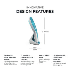 Hairmax Laser Comb For Hair Growth (FDA Cleared), ULTIMA 12 Classic, Laser Hair Growth Treatment for Men & Women