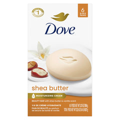 Dove Beauty Bar Soap for Nourished, Radiant Skin, Shea Butter, Enriches Skin 106 g(Pack of 6)