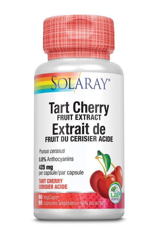 SOLARAY – Tart Cherry Fruit Extract 425mg | Herbal Support | Vegan | Lab Verified | 90 Vegetarian Capsules