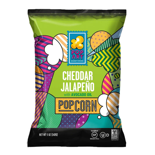 Pop Art Popcorn - Flavored Snacks for Adults, Kids, Movie Night 9 x 142g - Bilingual