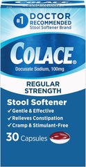 Colace Regular Strength Stool Softener 100mg 30 Ct