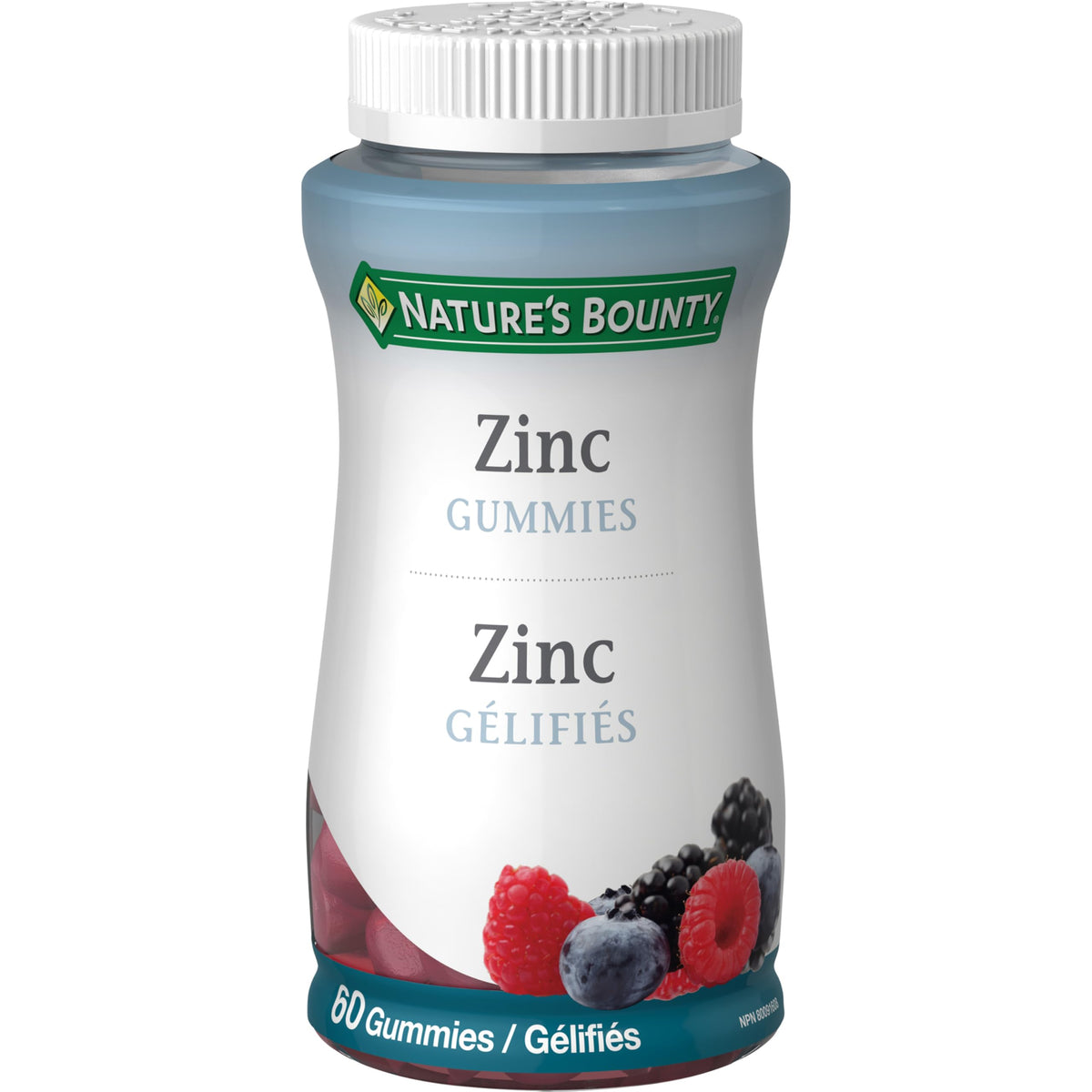 NATURE'S BOUNTY Zinc, 15 mg Zinc Gluconate, Helps Maintain Immune Function And Good Health, Natural Berry Flavour, 60 Gummies, 150 g