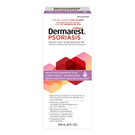 Dermarest Medicated Shampoo - 236ml - Helps Stop Scalp Itch, Fragrance-Free