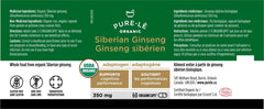 Pure-le Organic Siberian Ginseng Organicaps 60ct