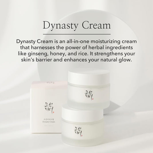 Beauty of Joseon Dynasty Cream Hydrating Face Moisturizer for Dry, Sensitive Skin, Korean Skincare for Men and Women 100ml, 3.38 fl.oz