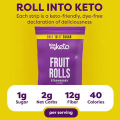 Kiss My Keto Fruit Roll Ups Strawberry - 12x21g