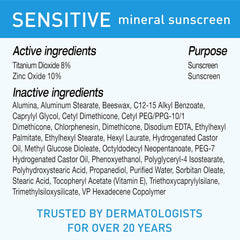 BLUE LIZARD Sensitive Mineral Sunscreen with Zinc Oxide 50+ Water Resistant UVAUVB Protection with Smart Cap Technology Fragrance Free , Sensitve, SPF 50 - - Tube, Unscented, 5 Fl Oz