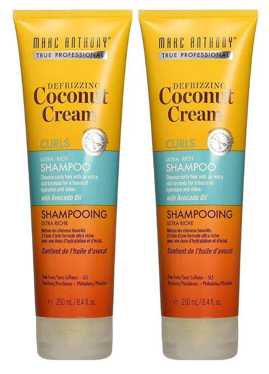 Marc Anthony Coconut Cream Shampoo Curls 8.4 Ounce (250ml) (2 Pack)