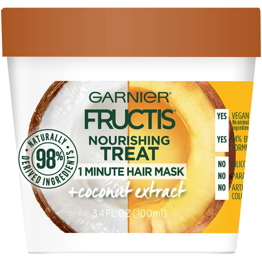 GARNIER HAIR MASK 1 MIN FRUCTIS TREAT NOURISHING WITH COCONUT EXTRACT 400ML (Disco.)